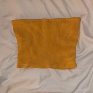 Yellow Ribbed Tube Top